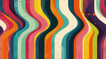 Obraz premium A wavy pattern with a retro color scheme