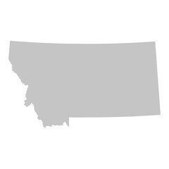 Gray solid map of the state of Montana