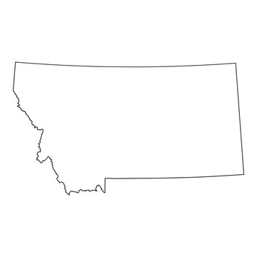 White solid outline of the state of Montana