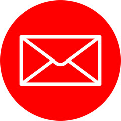 Envelope Line White Circle Red Icon Design