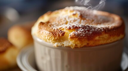 Delicious Souffl&eacute; Close-up for Food Poster Generative AI