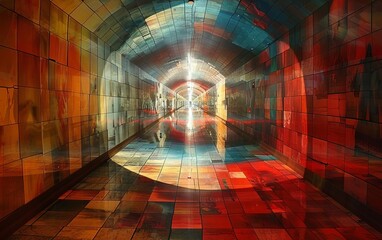 Explore anamorphic art to create distorted images that reveal their true form from a specific viewpoint,