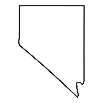 White solid outline of the state of Nevada