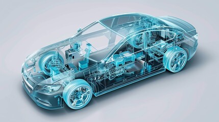 Fototapeta premium e/e architecture of software defined vehicle