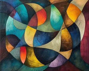 Fototapeta premium Express emotion and mood through abstract shapes and patterns,