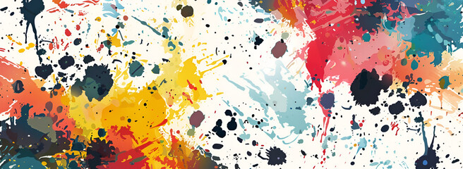 Colorful Paint Splash Floral Explosion, Vibrant Nature-Inspired Paint Splash Pattern

