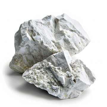 Kaolin isolated on white background, hyperrealism, png
