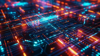 Obraz premium AI Data Visualization in a Digital Matrix: A visually striking background showcasing AI data visualization within a digital matrix.