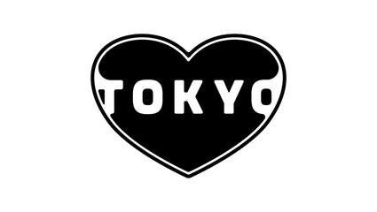 Tokyo logo, black isolated silhouette