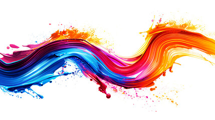 Colorful brush paint ribbon stroke swirl abstract splash wave background, Brush paint stroke flow shape wavy design, Paintbrush fluid rainbow element texture acrylic 3D line design, generative ai