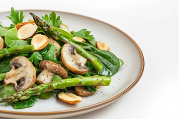 Wholesome and Satisfying Baby Greens and Asparagus Salad with Almond Vinaigrette