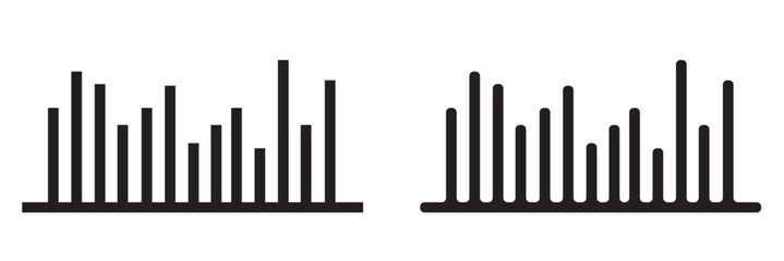 Radio Wave icon. Monochrome simple sound wave Vector sound wave icon. Music player sound bar. Record interface. Equalizer icon with soundwave line. Isolated on White background. vector illustration.