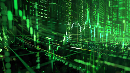 Fototapeta premium Rising stock securities market, up and down chart of financial investments with growth line, digital stock market trading concept illustration