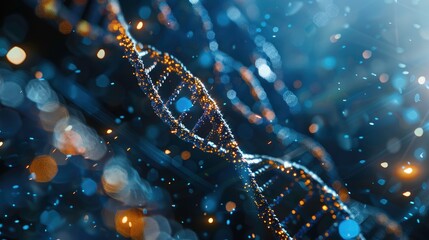 DNA gene background science helix cell genetic medical biotechnology biology bio. Technology gene DNA abstract molecule medicine blue 3D background research digital futuristic human concept health