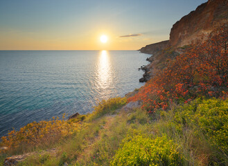Beautiful spring nature and sea landscape