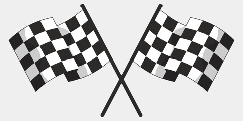 Formula 1 racing flags, vector and isolated. Formula 1 Championship, isolated flags. Checkered flags in sports races.