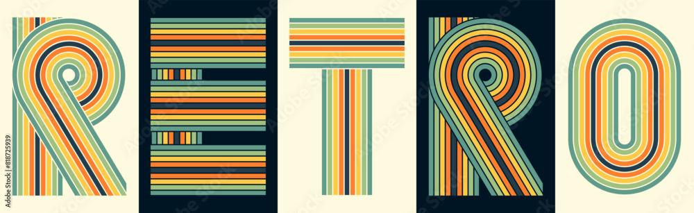 Fototapete fully editable linear text effect style