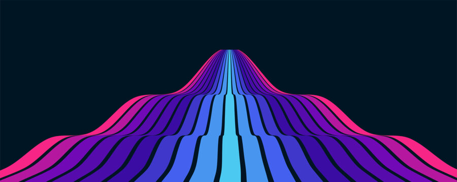 Abstract background of rainbow groovy Wavy Line design in 1970s Hippie Retro style. Vector pattern ready to use for cloth, textile, wrap and other.