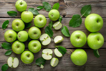 green apples on the market