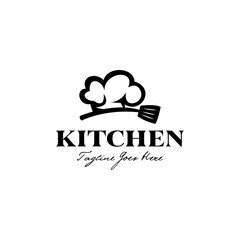 Cooking logo with chef hat and fryer, for restaurant logo