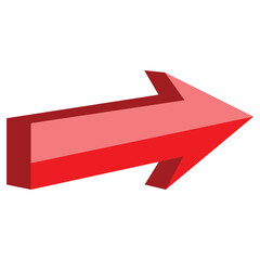 Red 3d arrow going down stock icon on white background. Bankruptcy, financial market crash icon for your web site design, logo, app, UI. graph chart downtrend symbol. chart going down sign. Vector 