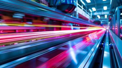 Fototapeta premium Motion Blurred Conveyor Belt 