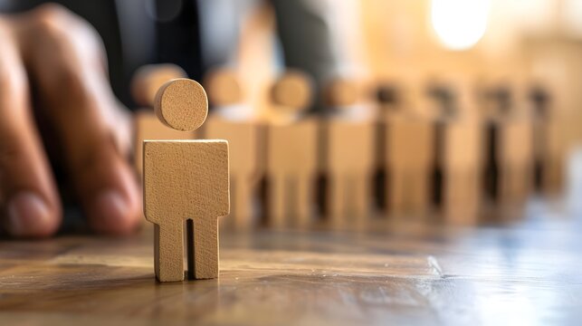 standout wooden figure selecting the Ideal candidate for employment