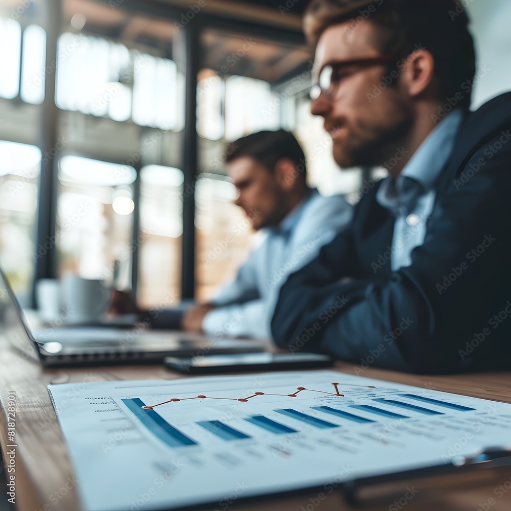 Canvas Prints Business Team Reviewing Profitable Year End Performance Metrics