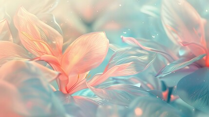 Floral Whispers Develop a soft, floral-inspired abstract background using pastel colors and shapes that subtly hint at flower petals