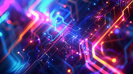 Obraz premium Digital Abstract for AI and Machine Learning: A modern, high-resolution image depicting AI and machine learning through abstract digital forms. 