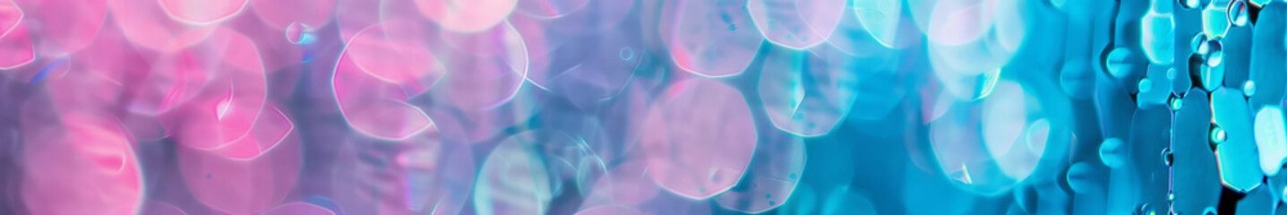 Abstract Bokeh Water Droplets Background in Pink and Blue Colors