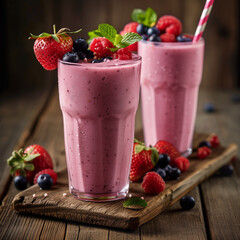 raspberry and smoothie