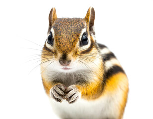 Obraz premium Streifenhörnchen isoliert auf weißen Hintergrund, Freisteller