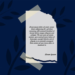 The social media template is in the form of a piece of paper and has tape on the corners