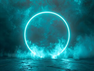 Soft Neon Glow Emanating from Behind the Product Creating a Halo Effect for Premium Items Neon Background for Displaying Products Concept