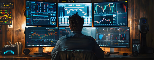 Young business man checking the stock market and forex, consulting statistics, financial and investment concept, data schedule concept, digital analytics and success concept, successful saving concept