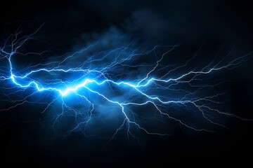 lightning on black background, AI generated