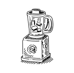 line art color of Stand mixer. Home appliance, kitchen, electrical, food processor, kitchenware
