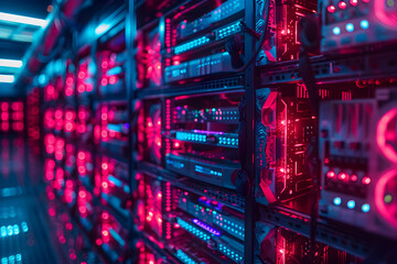 State-of-the-art cryptocurrency mining technology server, financial and investment concept, data schedule concept, digital analytics and success concept, successful saving concept, forex concept