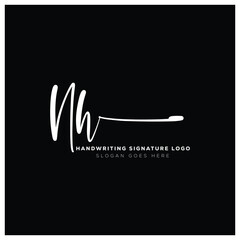 NH initials Handwriting signature logo. NH Hand drawn Calligraphy lettering Vector. NH letter real estate, beauty, photography letter logo design.