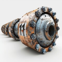 large metal object with heavy rust, revealing its weathered history and age.