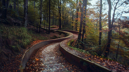 "Garage scene: looking up a grimy staircase from the mechanic's pit, tools hanging nearby."