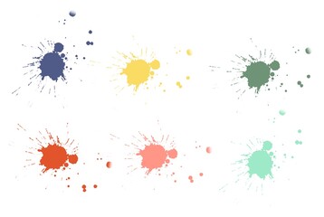 Blots of paint of different colored colors