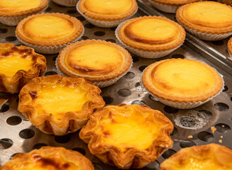 Delicious bread placed on a steel tray