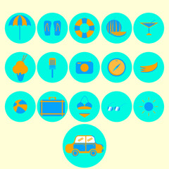 summer beach themed element icon vector design