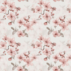 Floral pink color, form natural, seamless fabric pattern.