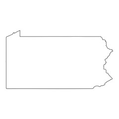 White solid outline of the state of Pennsylvania