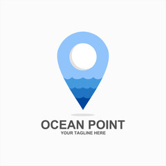 Ocean pin traveling logo design element