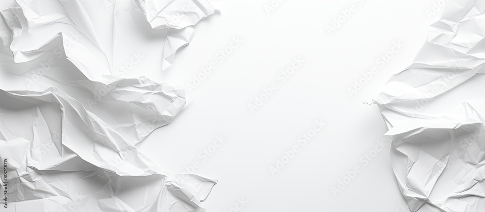Leinwandbilder the image shows a crumpled piece of paper in a square shape set against a white background. creative