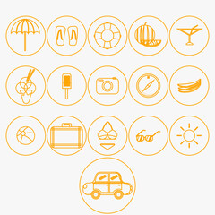 summer beach themed element icon vector design